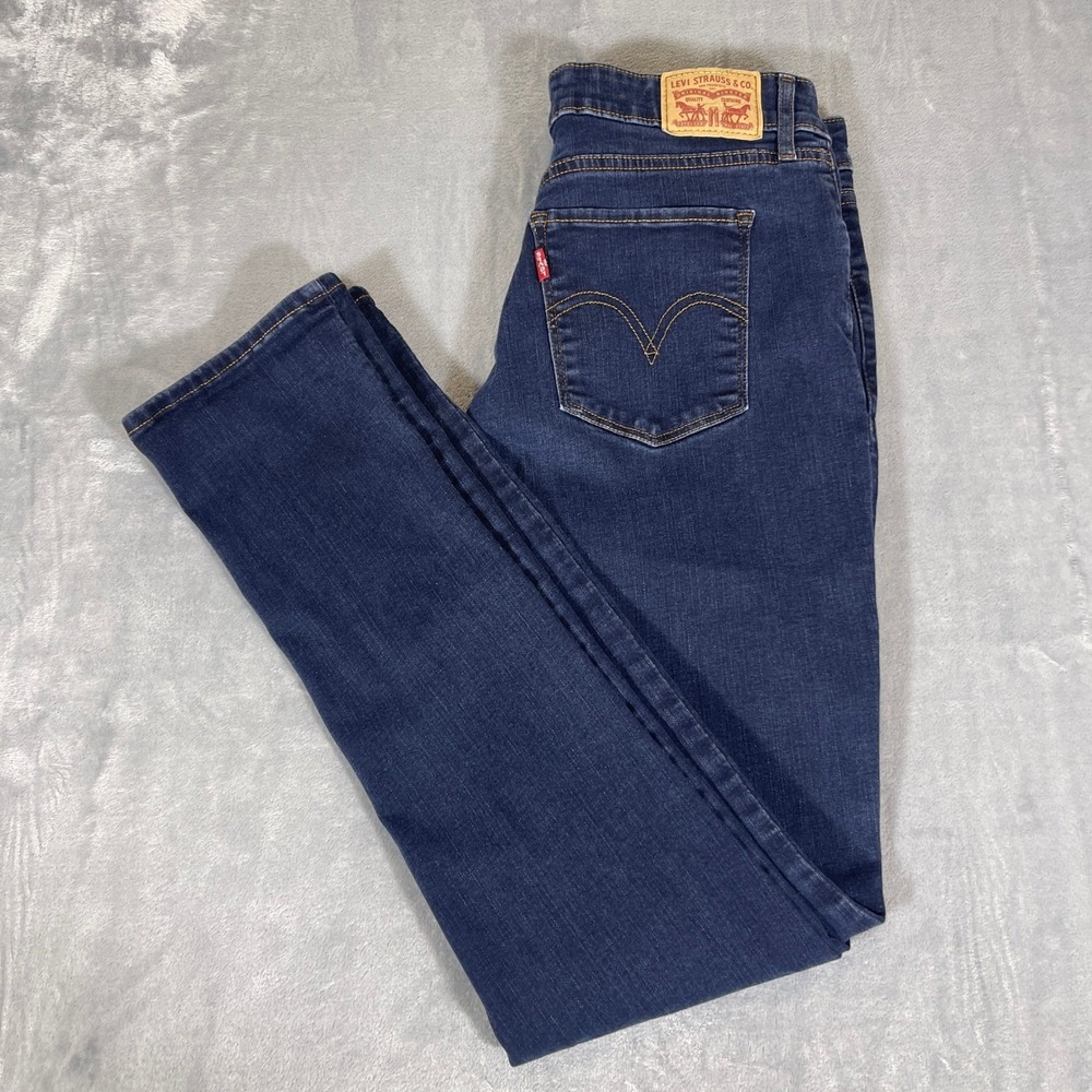 Levi Strauss & Co Womens Classic Mid Rise Skinny Jeans Dark Wash W31 L30 12M - Picture 6 of 7